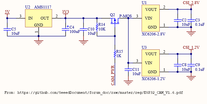 ESP32-CAM power supply circuit