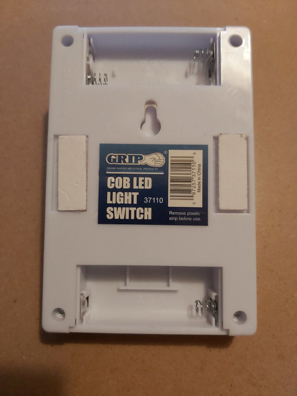 Back of LED lamp that looks like a light switch